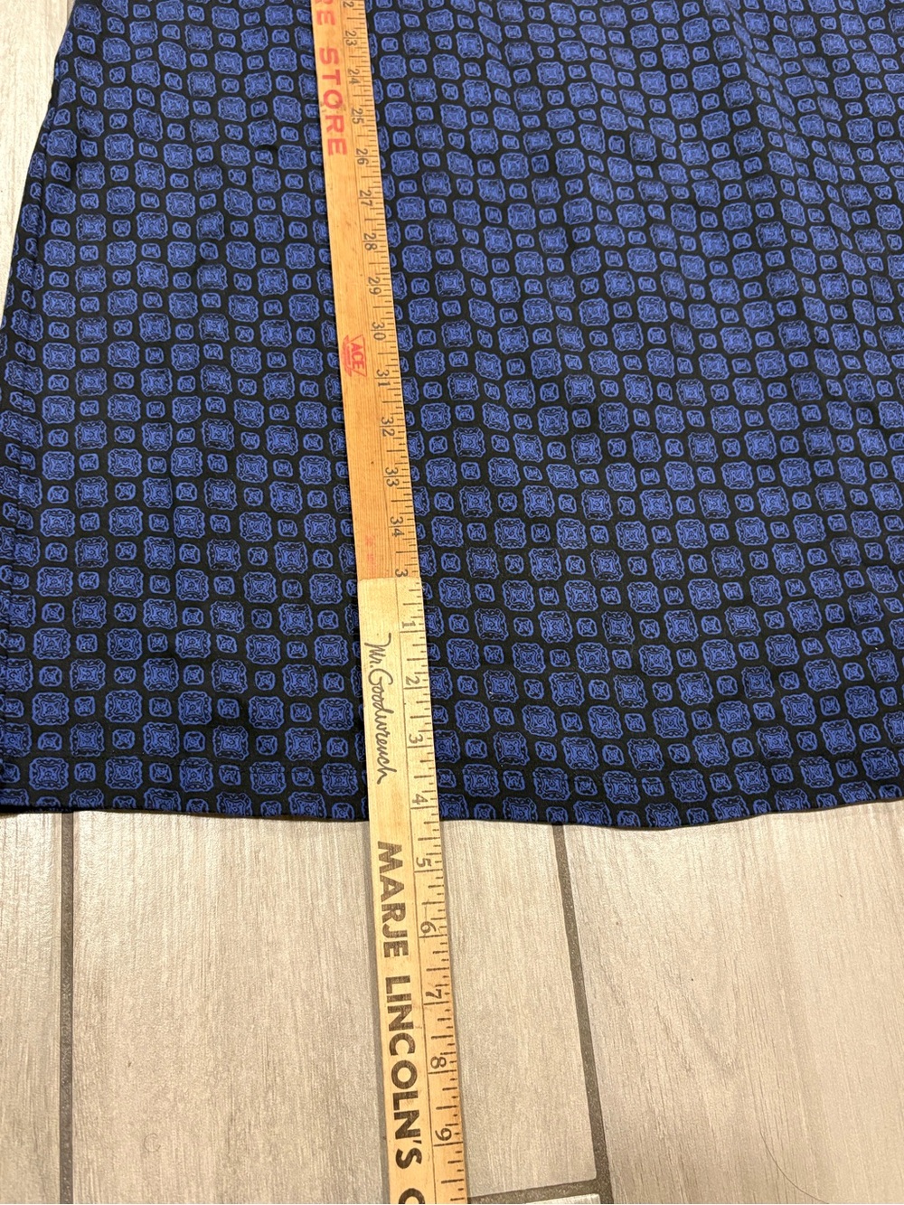 #3 J. MCLAUGHLIN Bedford Dress 1/4 Zip Blue Black Geometric Stretch Size L 18x39 - Picture 6 of 7